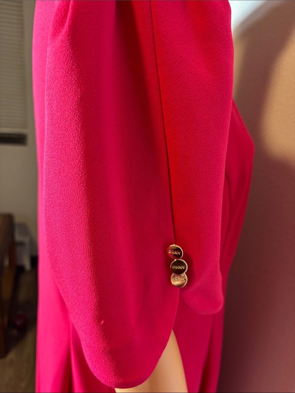 DKNY Fuchsia Short-Sleeve Midi A-Line Dress - Picture 11 of 12